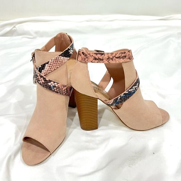 JustFab Rozlia open toe wrap around snake strap booties size 8 - Picture 11 of 11